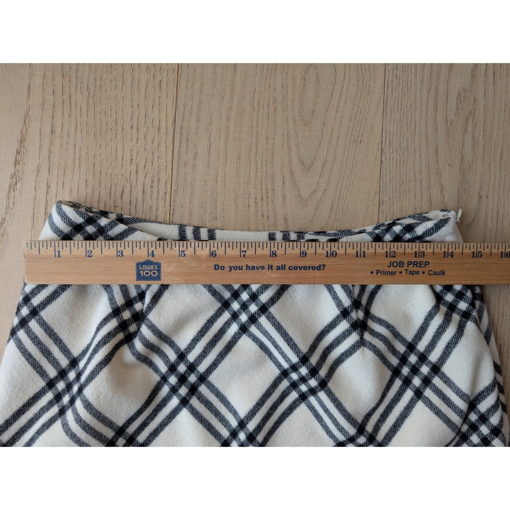 Kate Hill Wool Skirt Black and Cream Plaid Check Career‎ Fall Winter Women's 6 - Picture 4 of 7